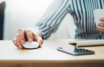 man working on his computer