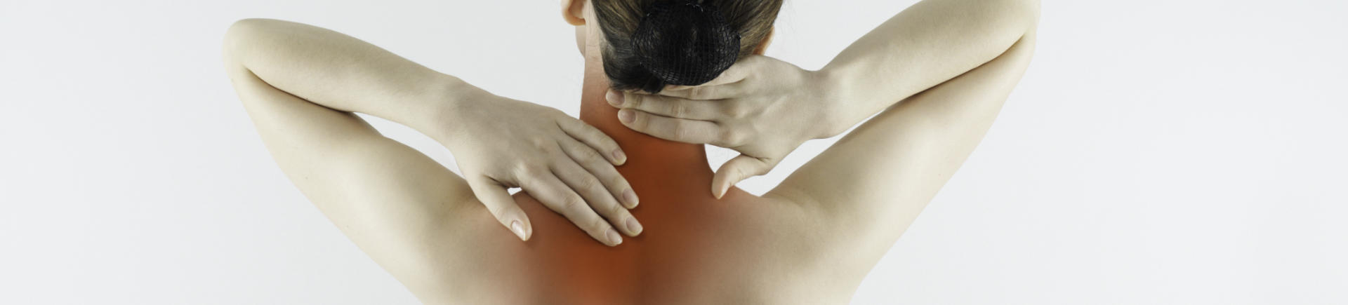 woman with upper back pain